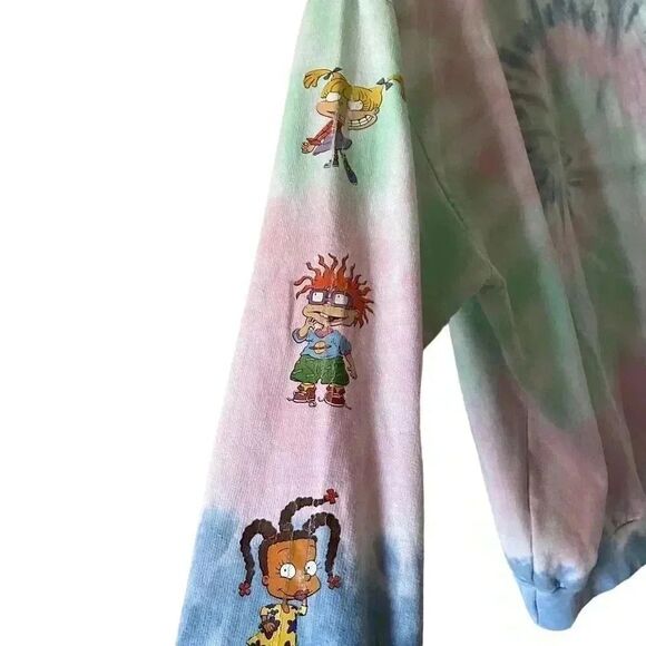 Rugrats Tie-Dye Nickelodeon HOODIE Multicolor Soft Kangaroo Pocket SZ XL #1302 - Picture 7 of 12